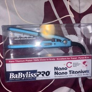 BaBylissPRO Nano Titanium Mini Flat Iron & 1in Barrel - Metallic Blue